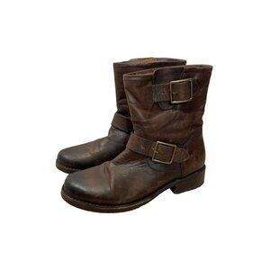 FRYE Vicky Engineer Moto Boots Brown Women’s Size 6